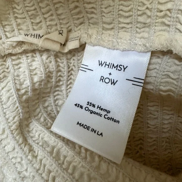 Whimsy + Row Textured Cream Tube Top (hemp/organic fabric) size -XS - Picture 3 of 10
